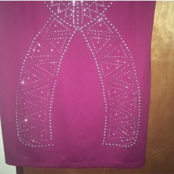 24W UK/20W US Raspberry Koko Studded Bodycon Dress - Picture 5 of 7